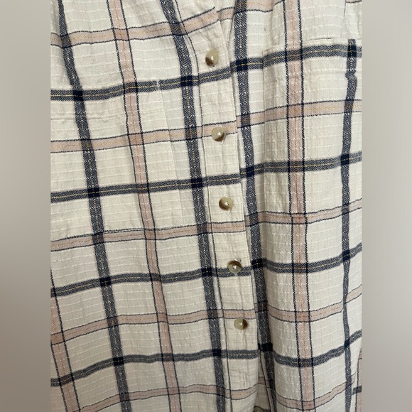 Anthropologie Pilcro Buttondown Plaid Shirt in Neutral Motif Size Small - Picture 6 of 10